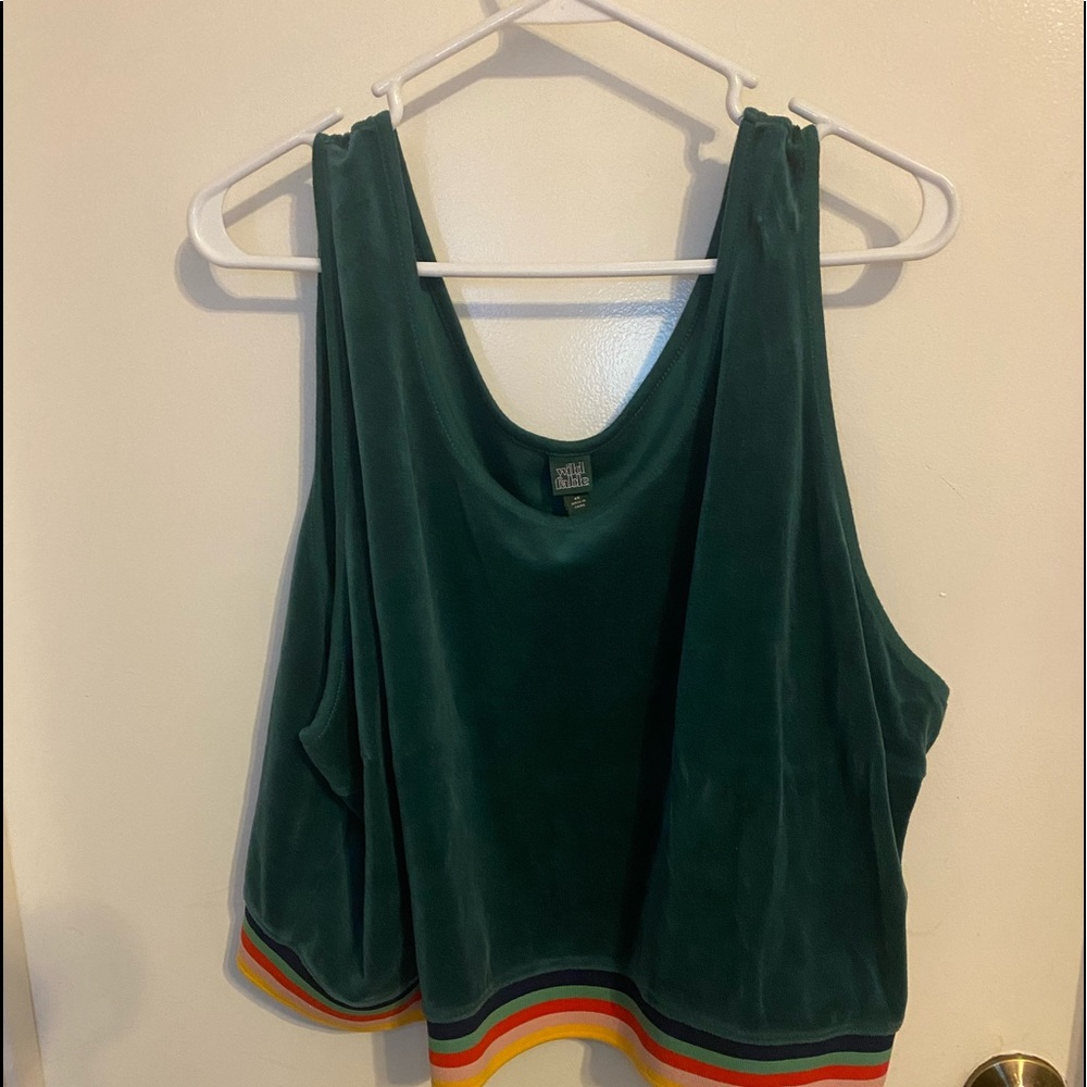 (Used) green velvet crop top